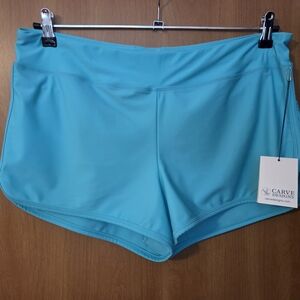 CARVE DESIGNS Women's Paddleboard Bright Turquoise Athletic Shorts Size XL